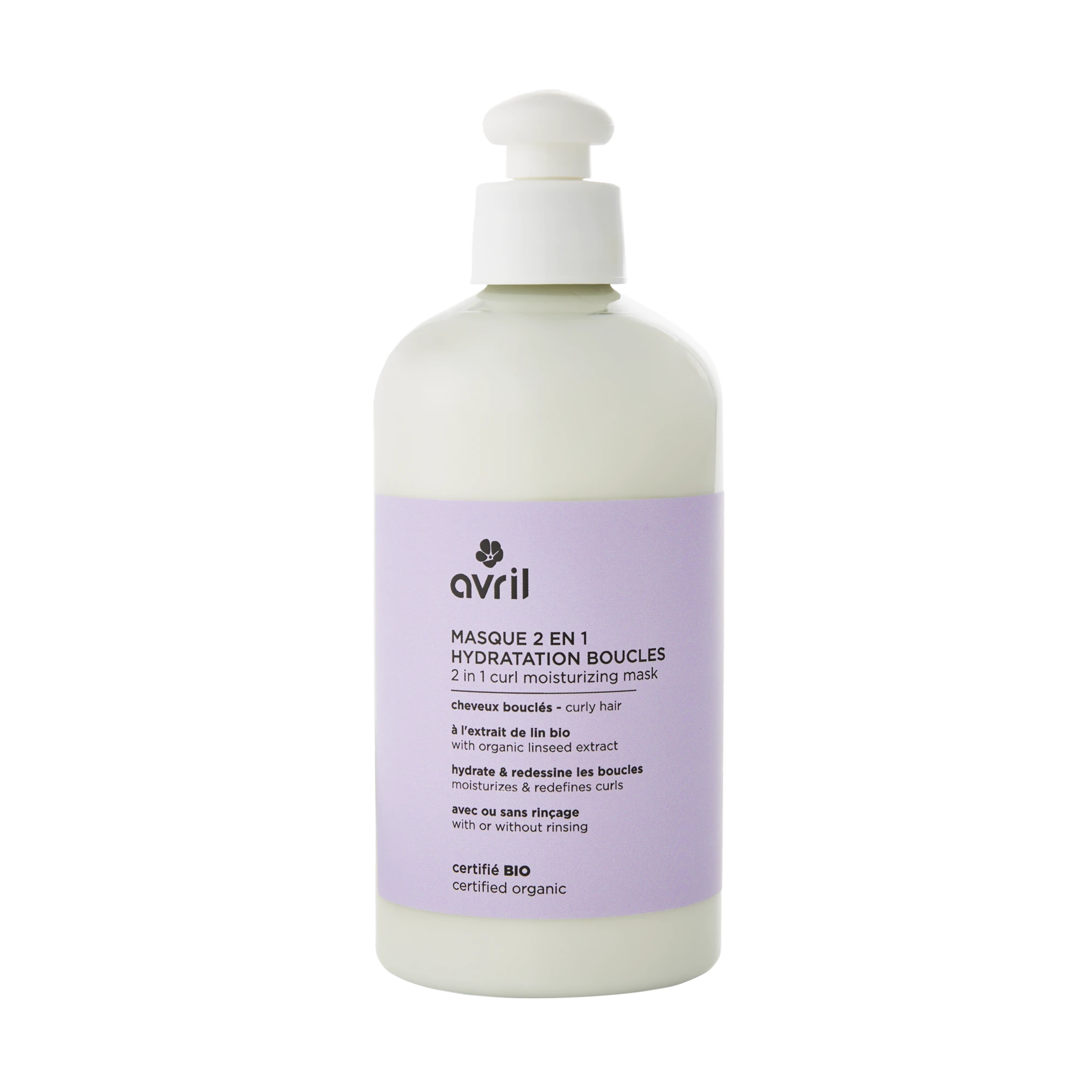 Máscara hidratante 2 em 1 para cabelos encaracolados Avril (300 ml)