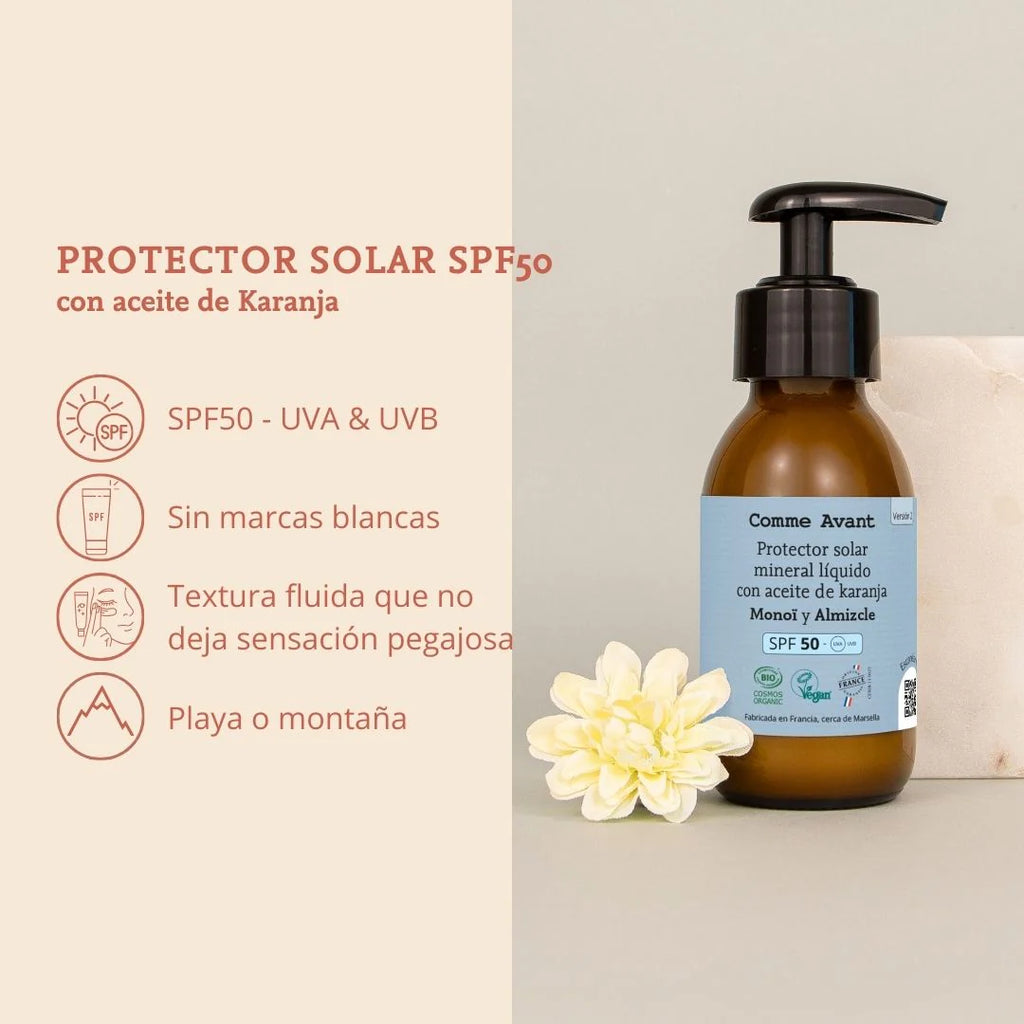 Protetor Solar Mineral Líquido SPF50 com Óleo de Karanja - Comme Avant