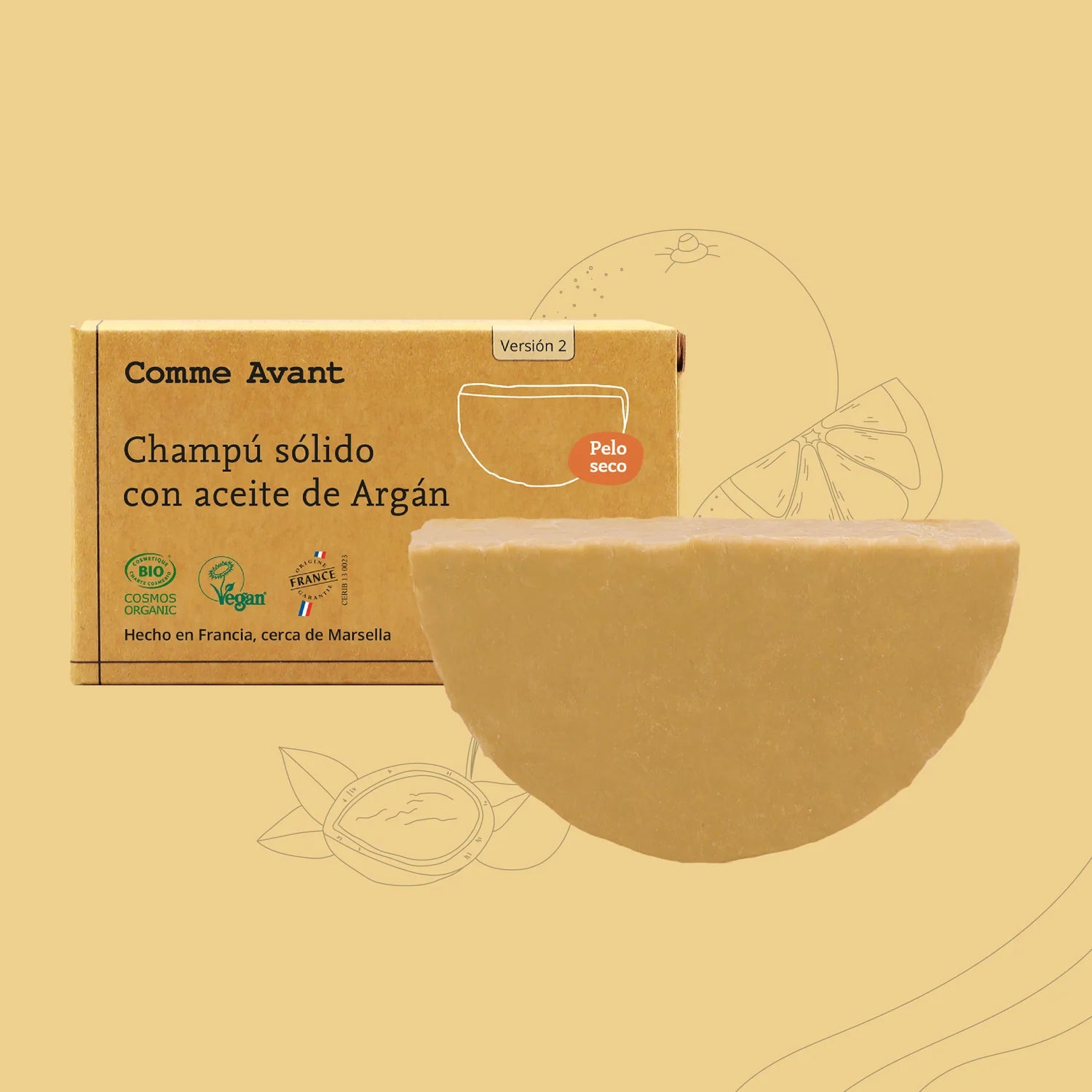 Champô Sólido para Cabelo Seco ou Danificado com Óleo de Argão - Comme Avant