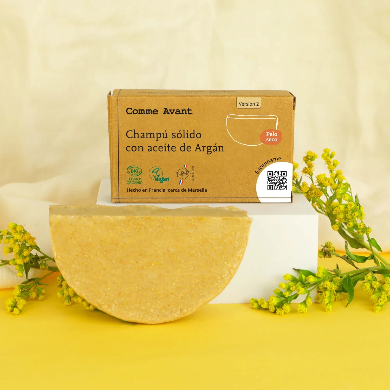 Champô Sólido para Cabelo Seco ou Danificado com Óleo de Argão - Comme Avant