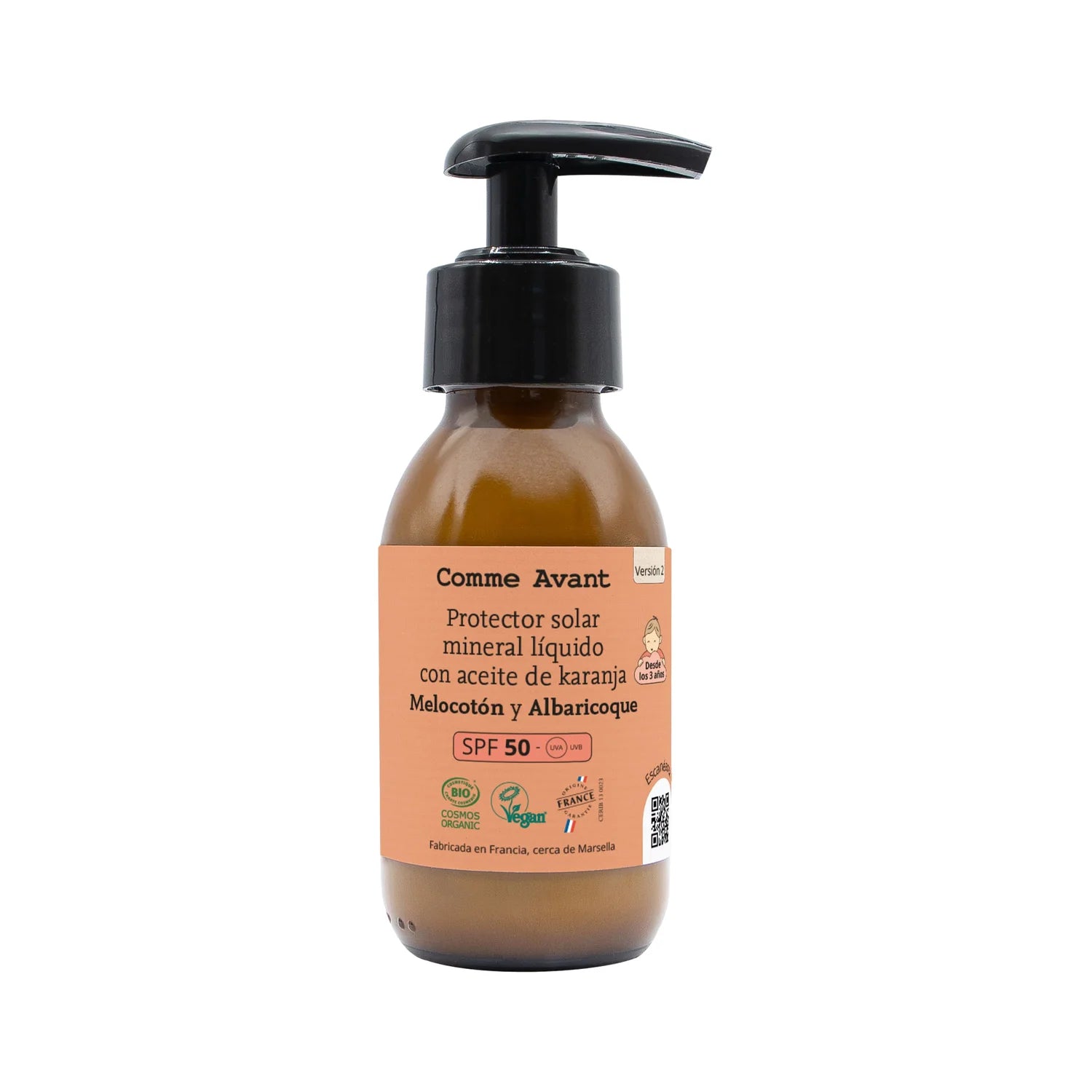 Protetor Solar Mineral Líquido SPF50 com Óleo de Karanja - Comme Avant