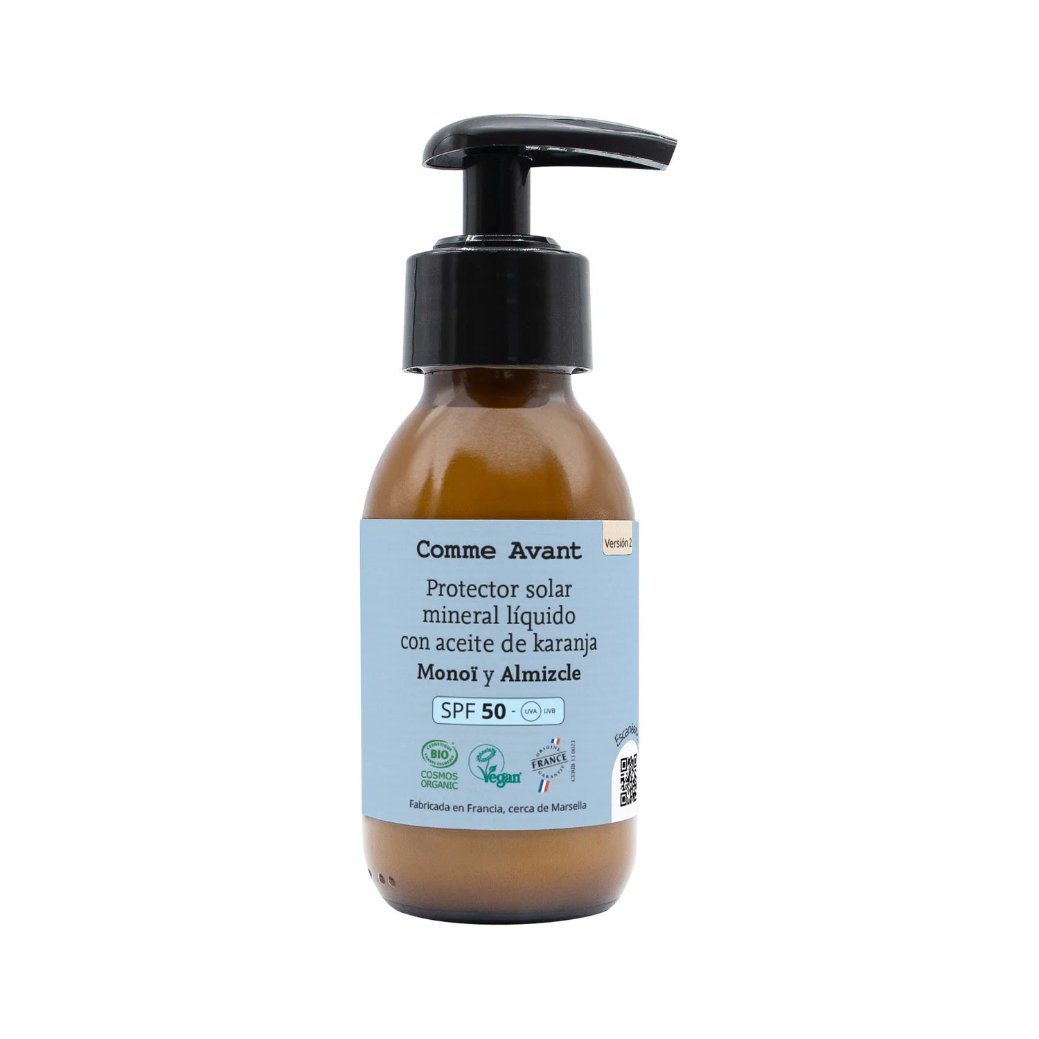 Protetor Solar Mineral Líquido SPF50 com Óleo de Karanja - Comme Avant