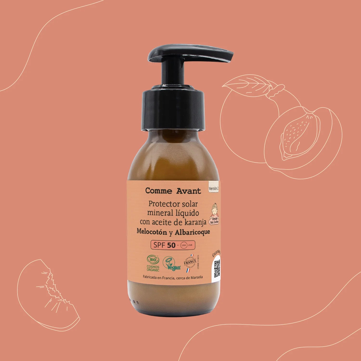 Protetor Solar Mineral Líquido SPF50 com Óleo de Karanja - Comme Avant