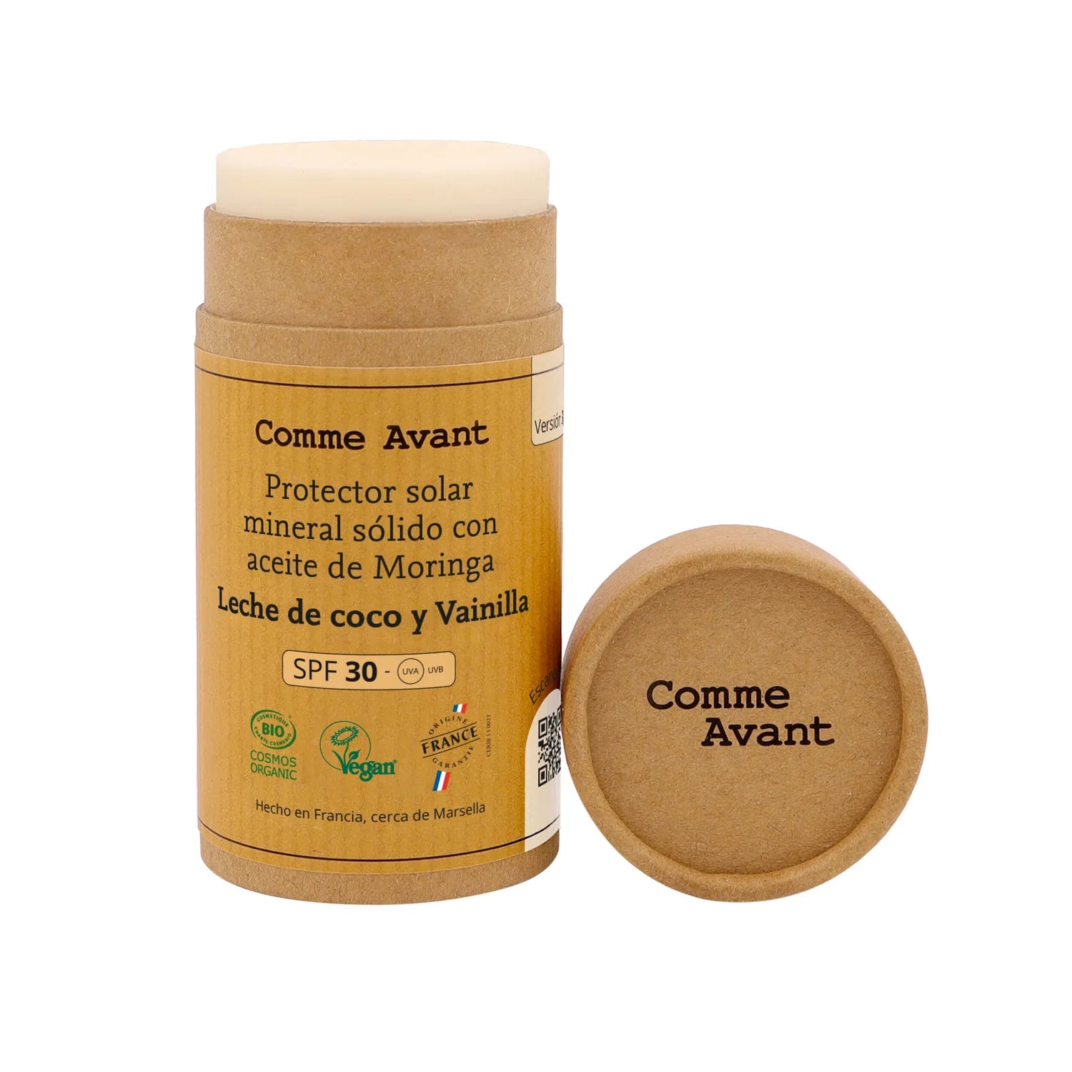 Protetor Solar Mineral Sólido SPF30 com Óleo de Moringa - Comme Avant
