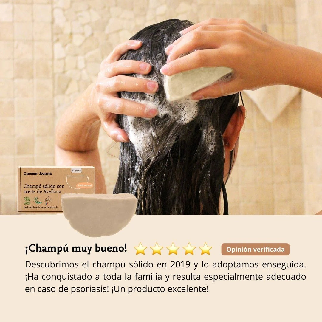 Champô sólido com óleo de avelã para cabelos normais - Comme Avant